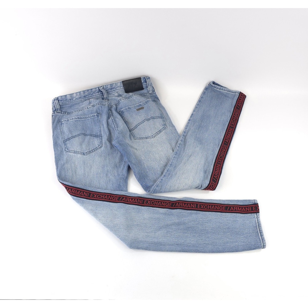A/X J13 Slim Jeans light wash with Armani Exchange on the sides men's size 31 - Picture 4 of 11